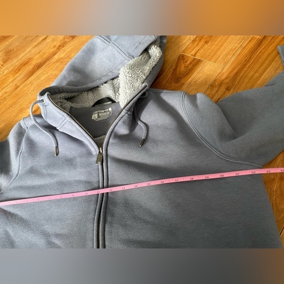 Carhartt Blue/Grey Fleeced Lined Zip-up Hoodie Jr Size Large (unisex) - Picture 8 of 10